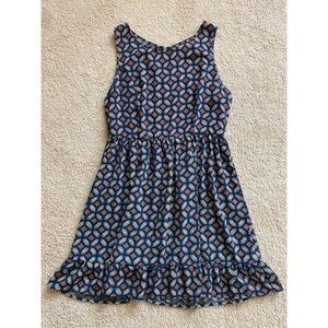 One Clothing Navy Patterned A Line Dress